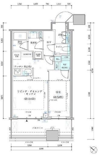 パークタワー勝どきミッド/サウス　S1034号室　間取り