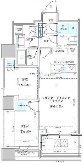 パークタワー勝どきミッド/サウス　S1115号室　間取り