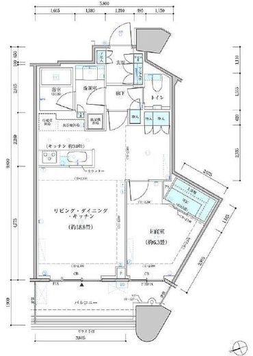 パークタワー勝どきミッド/サウス　S1211号室　間取り