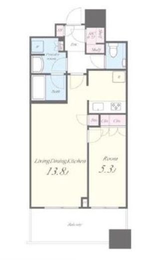 パークタワー勝どきミッド/サウス　S1333号室　間取り