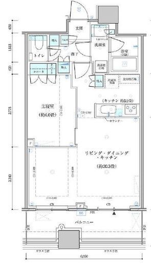 パークタワー勝どきミッド/サウス　S1410号室　間取り