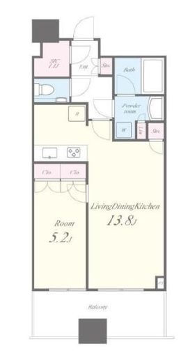パークタワー勝どきミッド/サウス　S1534号室　間取り