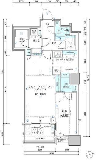 パークタワー勝どきミッド/サウス　S1616号室　間取り