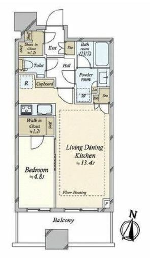 パークタワー勝どきミッド/サウス　S1932号室　間取り