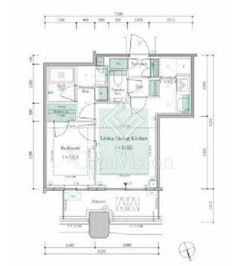 パークタワー勝どきミッド/サウス　S3312号室　間取り