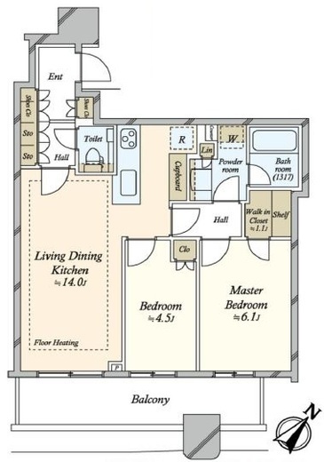 パークタワー勝どきミッド/サウス　S3922号室　間取り