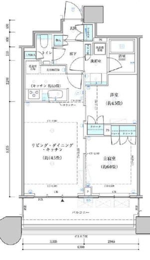 パークタワー勝どきミッド/サウス　S411号室　間取り