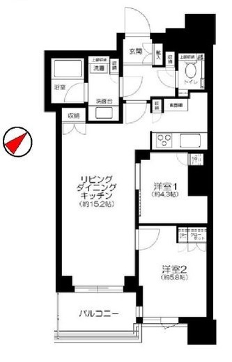 パークタワー勝どきミッド/サウス　S4314号室　間取り