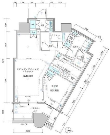 パークタワー勝どきミッド/サウス　S4518号室　間取り