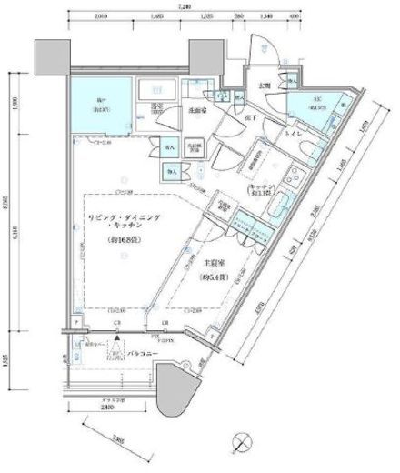 パークタワー勝どきミッド/サウス　S4806号室　間取り