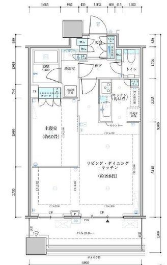 パークタワー勝どきミッド/サウス　S4810号室　間取り
