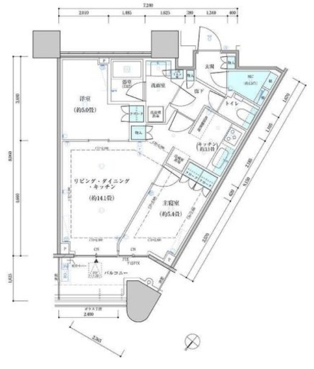 パークタワー勝どきミッド/サウス　S4906号室　間取り