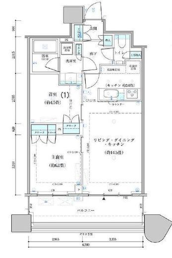 パークタワー勝どきミッド/サウス　S938号室　間取り