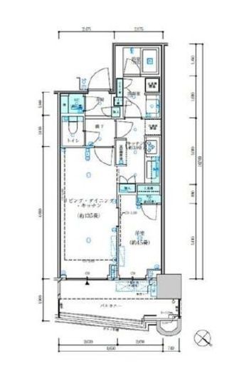 パークタワー勝どきミッド/サウス　M1228号室　間取り