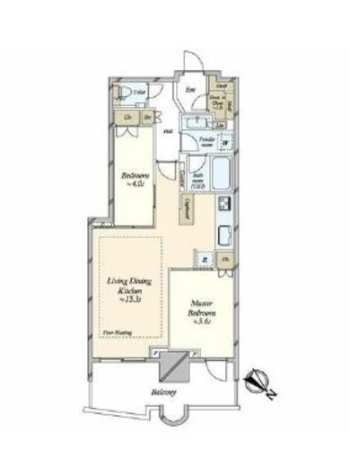 パークタワー勝どきミッド/サウス　M3216号室　間取り