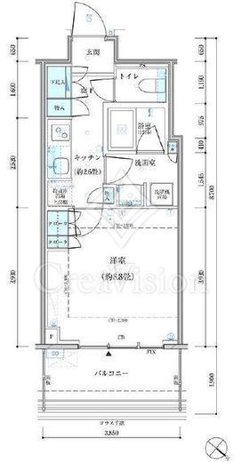 パークタワー勝どきミッド/サウス　S1125号室　間取り