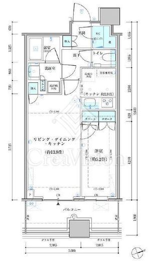 パークタワー勝どきミッド/サウス　S409号室　間取り