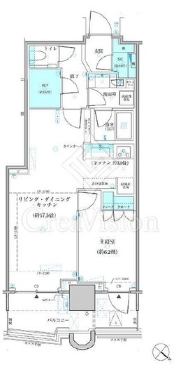 パークタワー勝どきミッド/サウス　M4016号室　間取り