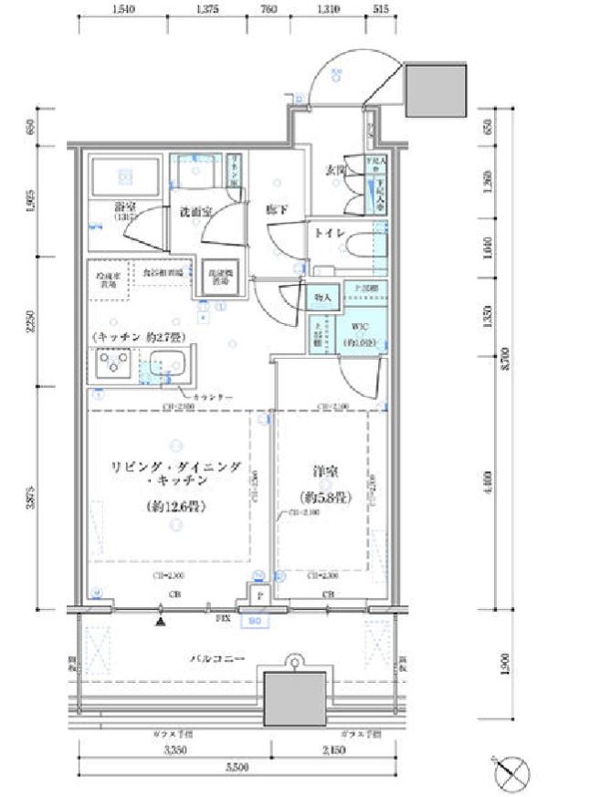 パークタワー勝どきサウス　934号室　間取り