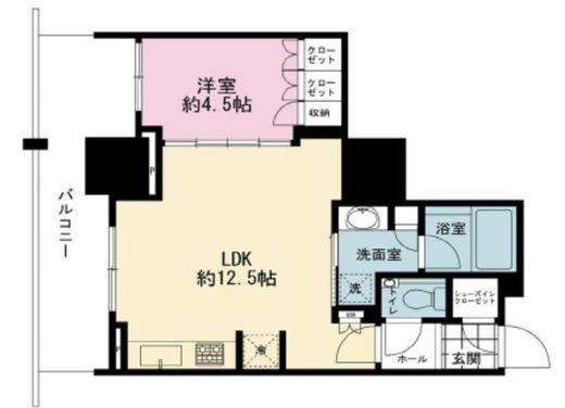 ブランズタワー芝浦　1014号室　間取り