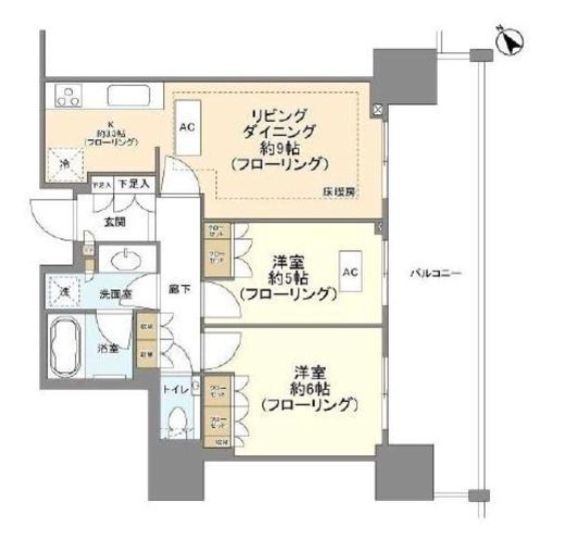 ブランズタワー芝浦　2005号室　間取り