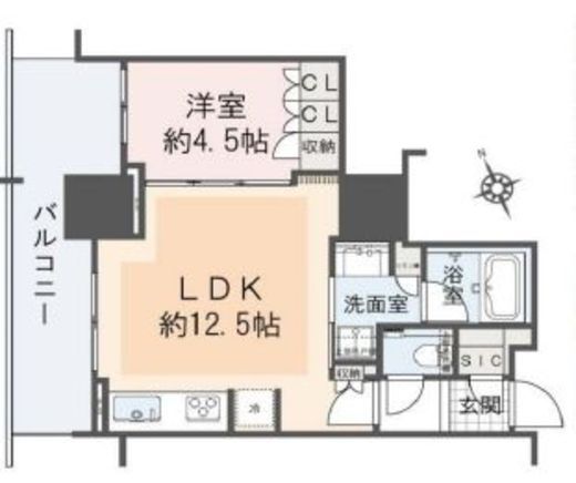 ブランズタワー芝浦　517号室　間取り