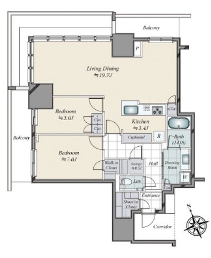 ブランズタワー芝浦　8F5号室　間取り
