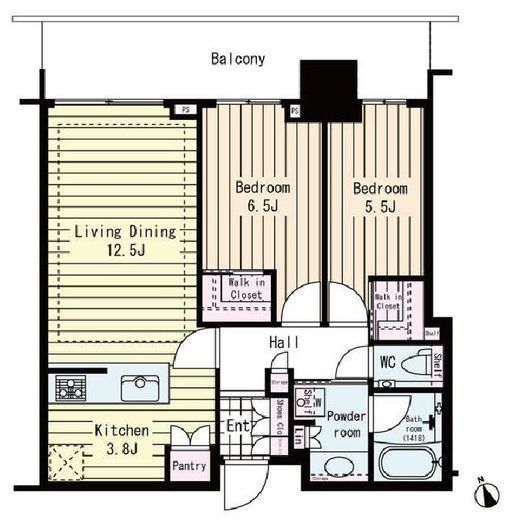 ブランズタワー芝浦　1211号室　間取り