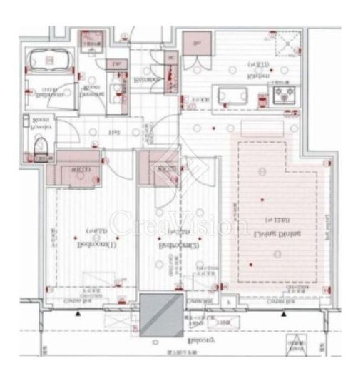 ブランズタワー芝浦　1911号室　間取り