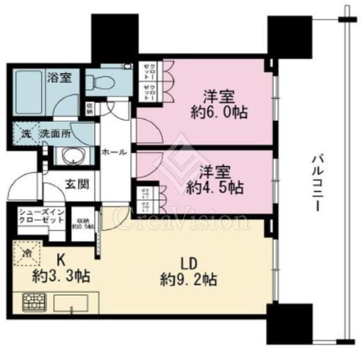 ブランズタワー芝浦　2205号室　間取り