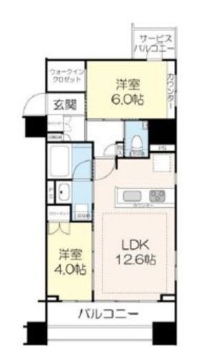 イニシア築地レジデンス　3F2号室　間取り