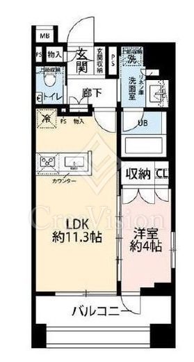 イニシア築地レジデンス　202号室　間取り