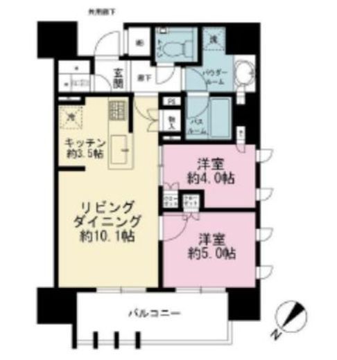 プレミスト東銀座築地アークコート　1410号室　間取り