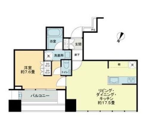 プレミストタワー白金高輪　1902号室　間取り