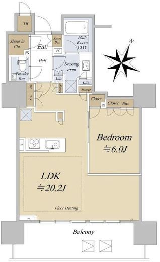 パークホームズ日本橋本町　1305号室　間取り