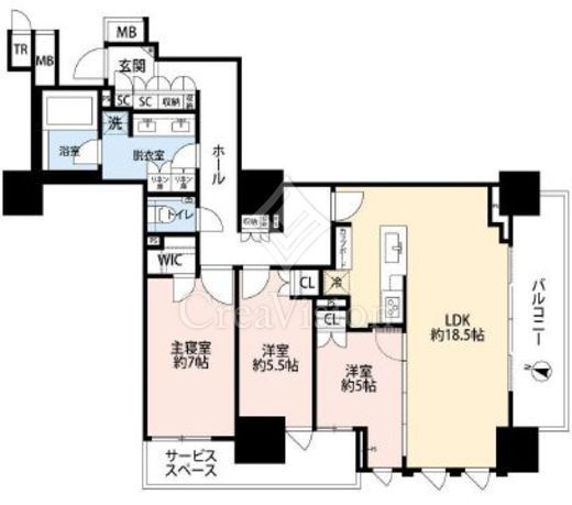 パークホームズ日本橋本町　9F1号室　間取り