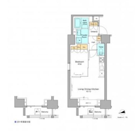 プラウドフラット西早稲田　1301号室　間取り