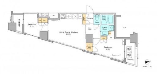 プラウドフラット西早稲田　808号室　間取り