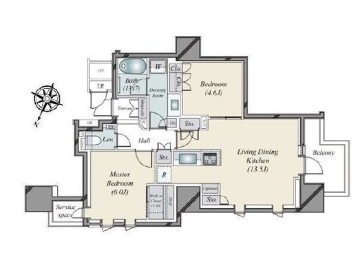 パークホームズ日本橋時の鐘通り　1201号室　間取り