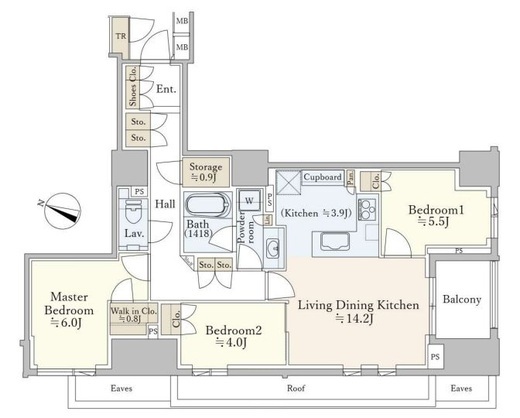 パークホームズ日本橋時の鐘通り　1102号室　間取り