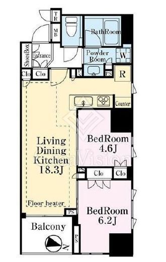 パークホームズ日本橋時の鐘通り　1107号室　間取り