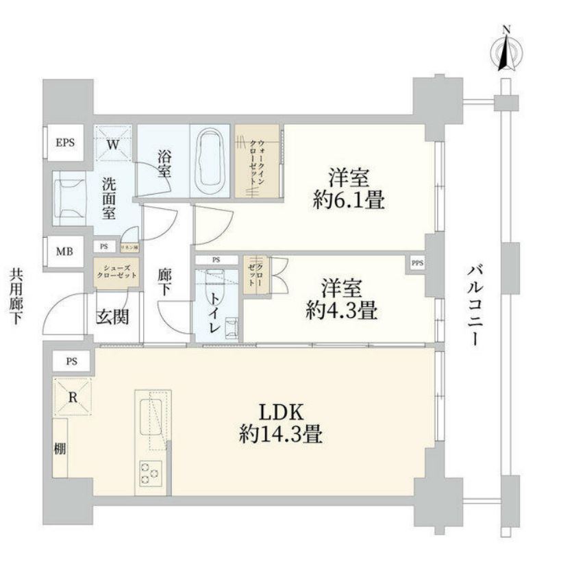 ディアナコート池田山公園　4F号室　間取り