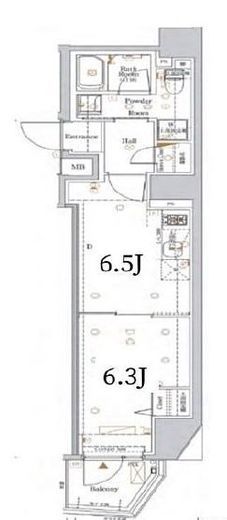 ログ初台　602号室　間取り