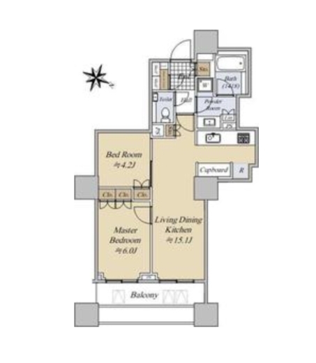 パークコート千代田四番町　2F1号室　間取り