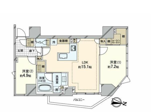 グランリビオ千代田平河町　10F号室　間取り