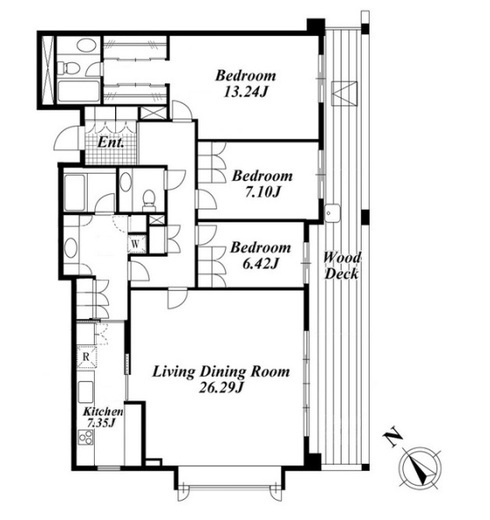 ガーデン東が丘　W202号室　間取り