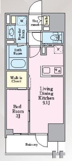 グランリビオ芝大門　507号室　間取り
