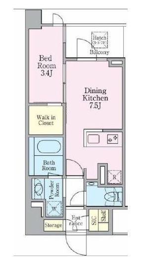 グランリビオ芝大門　5F1号室　間取り