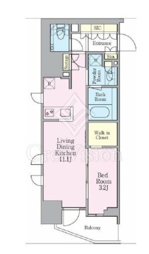 グランリビオ芝大門　610号室　間取り