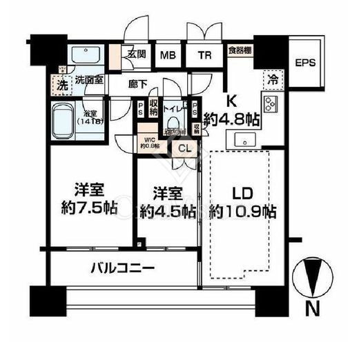 グランリビオ芝大門　1700号室　間取り